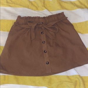 Tan/Brown short Skirt with waist tie